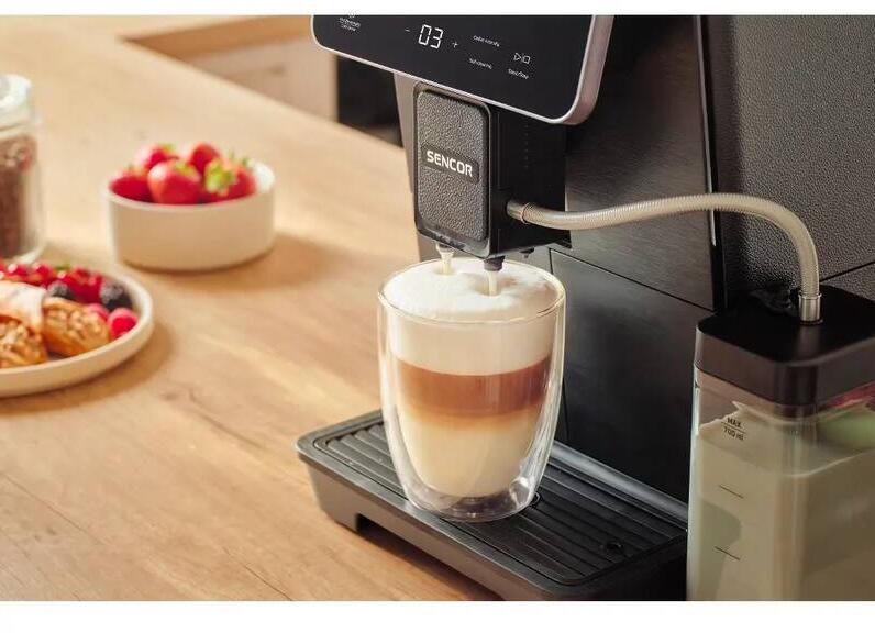 Sencor SES 9400BK ENZO s mléčným systémem LatteFlow